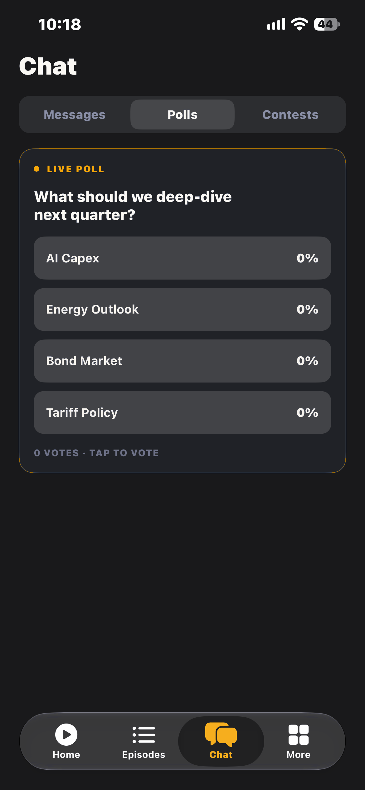 Live listener poll